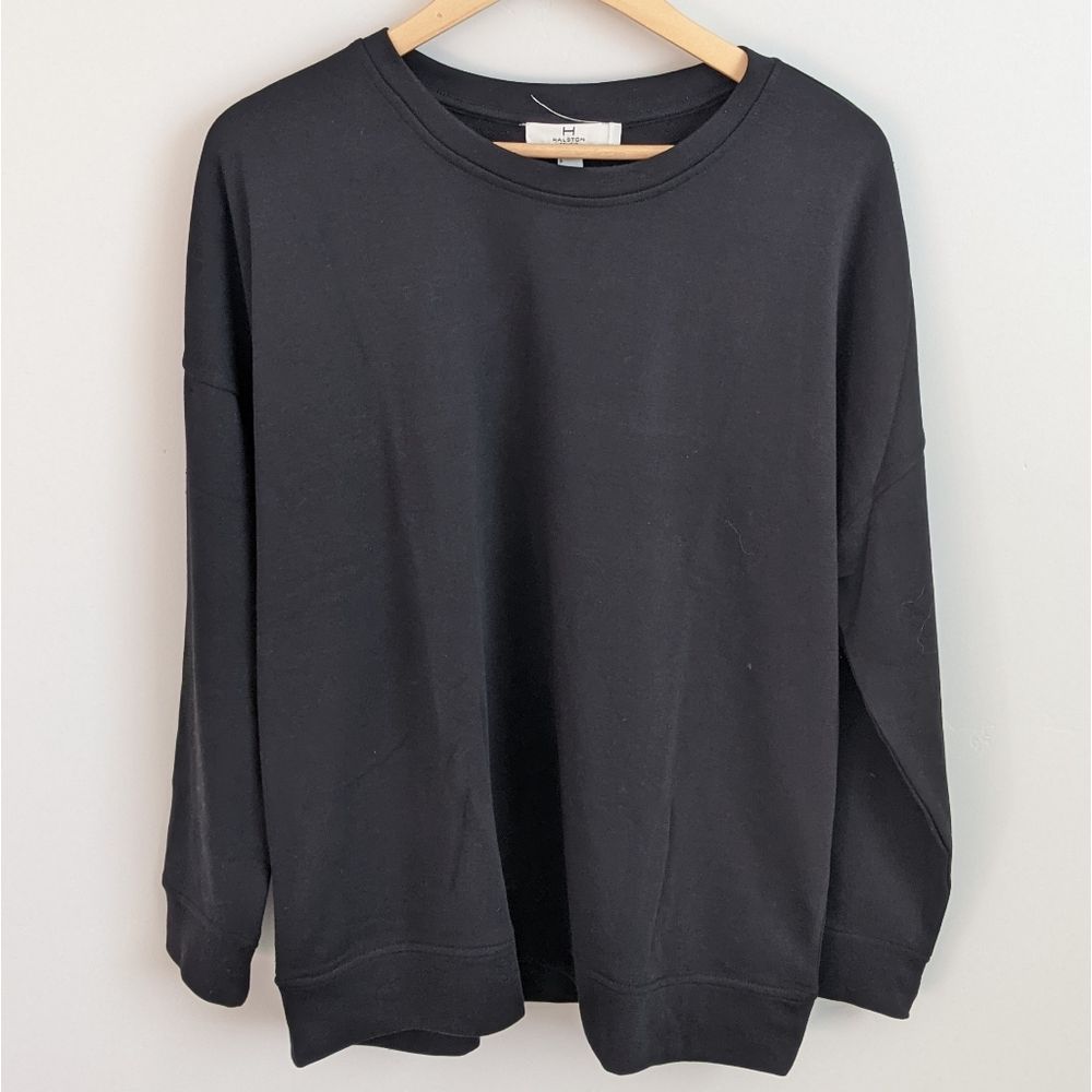 Halston Studio Black Long Sleeve Sweatshirt